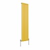 Norden 1600 x 355mm Zinc Yellow Single Oval Column Vertical Designer Radiator
