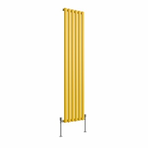 Norden 1600 x 355mm Zinc Yellow Single Vertical Oval Column Designer Radiator