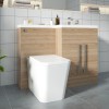 Calm Light Oak Right Hand Combination Vanity Unit Basin L Shape with Back to Wall Cordoba Square Toilet & Soft Close Seat & Concealed Cistern - 1100mm