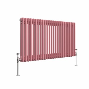 Bern 600 x 1190mm Rose Pink Double Column Horizontal Traditional Radiator
