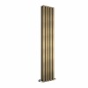 Lulea 1800 x 340mm Black Gold Double Flat Panel Vertical Designer Radiator