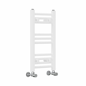 Bergen 600 x 300mm Straight White Heated Towel Rail