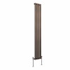 Norden 1600 x 237mm Black Copper Single Vertical Oval Column Designer Radiator