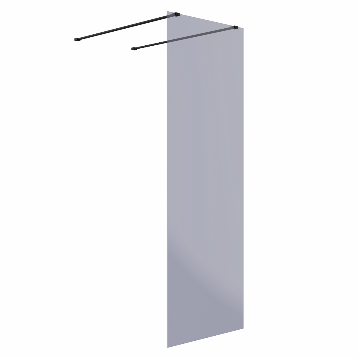 Wasdale 700mm Black Smoked Walk Through Wet Room Screen