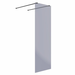 Wasdale 700mm Black Smoked Walk Through Wet Room Screen