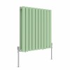 Norden 600 x 591mm Pastel Green Double Oval Column Horizontal Designer Radiator