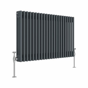 Bern 600 x 1010mm Anthracite Triple Column Horizontal Traditional Radiator
