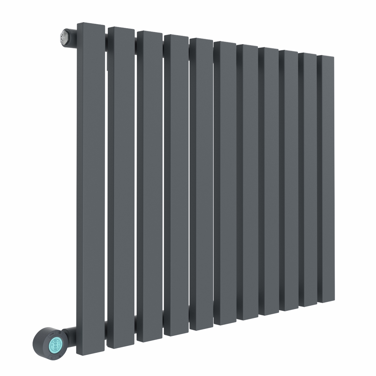 Lulea 600 x 760mm Anthracite Flat Panel Horizontal Wifi Electric Radiator - 800W