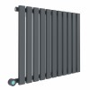 Lulea 600 x 760mm Anthracite Horizontal Flat Panel Wifi Electric Radiator - 800W