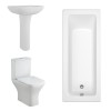 Feel Curved Modern Bathroom Suite with Single Ended Bath - 1500 x 700mm