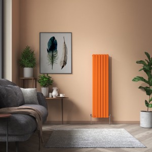 Karlstad 1600 x 410mm Bright Orange Double Flat Panel Vertical Designer Radiator