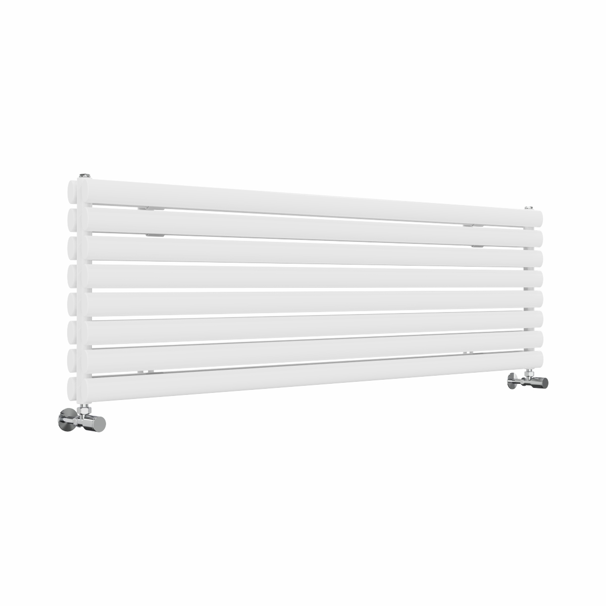 Norden 473 x 1600mm White Double Horizontal Oval Tube Designer Radiator