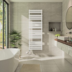 Juva 1800 x 600mm White Flat Panel Thermostatic Touch Control Wifi Electric Heated Towel Rail