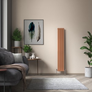Karlstad 1800 x 274mm Metallic Bronze Double Flat Panel Vertical Designer Radiator