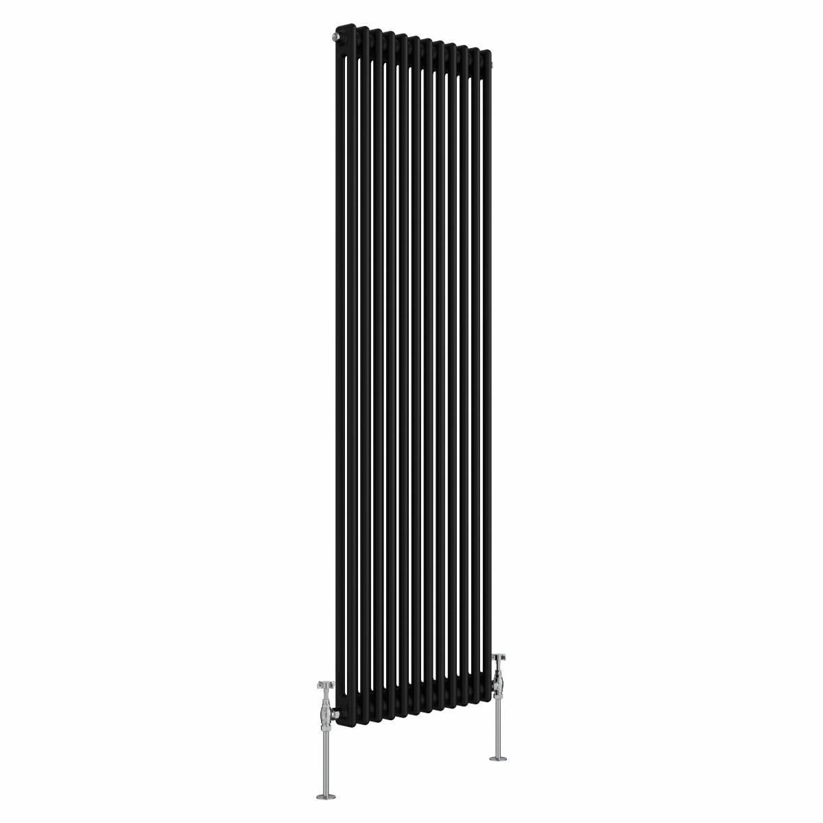 Bern 1800 x 560mm Black Double Column Vertical Traditional Radiator