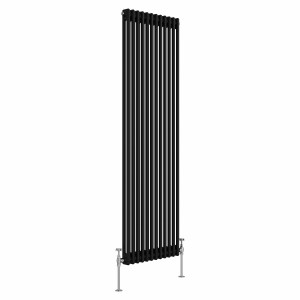 Bern 1800 x 560mm Black Double Column Vertical Traditional Radiator