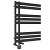 Koli 800 x 600mm Dual Fuel Black Thermostatic Touch Control Wifi Electric Heated Towel Rail