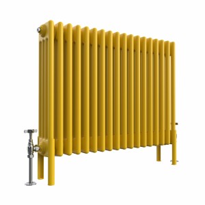 Bern 600 x 830mm Zinc Yellow Four Column Horizontal Traditional Radiator