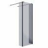 Wasdale 700mm Black Smoked Walk Through Wet Room Screen with 215mm Hinged Return Screen
