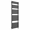 Juva 1800 x 600mm Satin Black Flat Panel Thermostatic Touch Control Electric Heated Towel Rail
