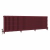 Classic  745 x 2514mm Farrow & Ball Eating Room Red Triple Column Cast Iron Radiator - 40 Sections
