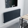 Carisa Monza Double 600 x 1420mm Anthracite Designer Aluminium Radiator