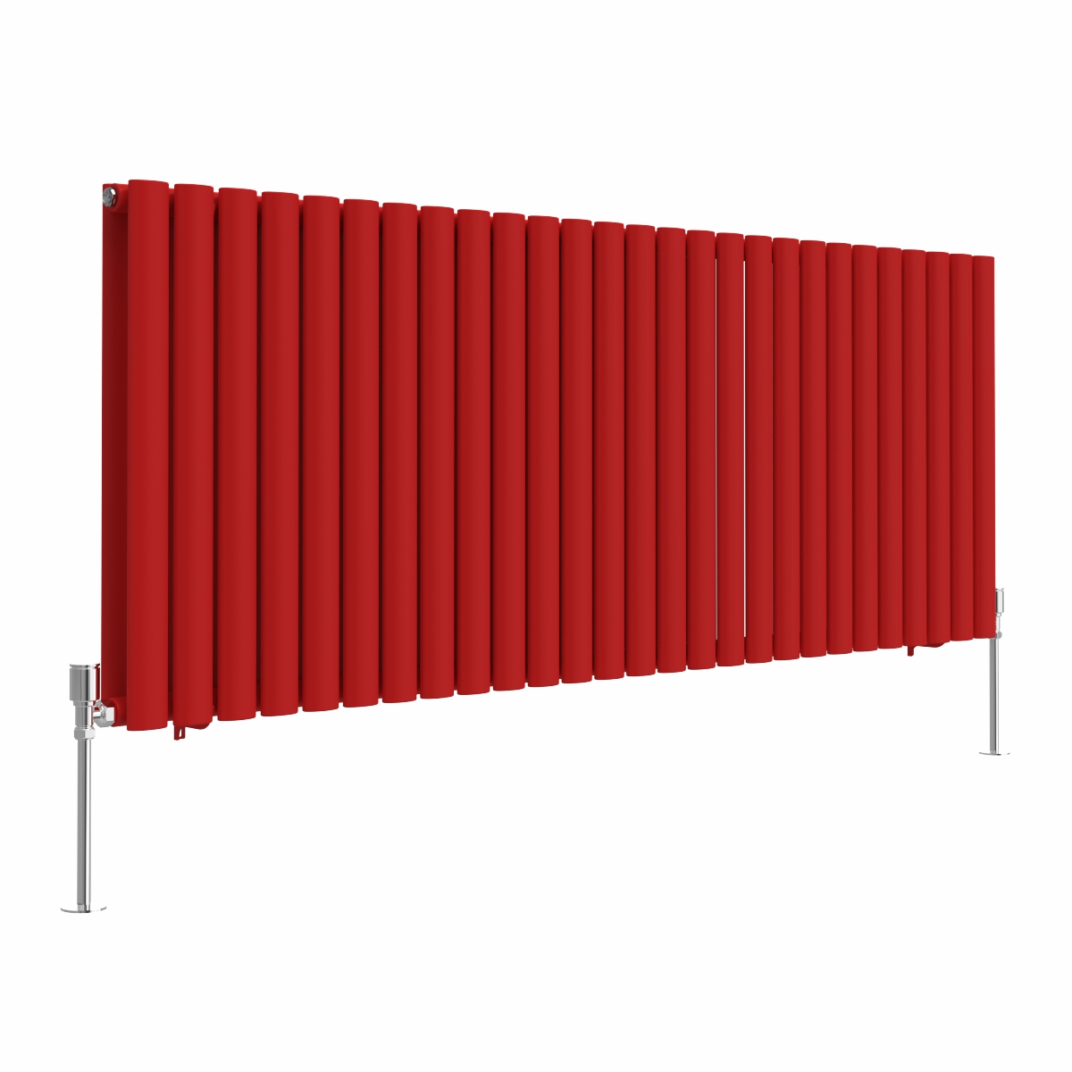 Norden 600 x 1594mm Signal Red Double Oval Column Horizontal Designer Radiator