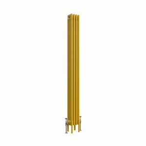 Bern 1800 x 200mm Zinc Yellow Four Column Vertical Traditional Radiator
