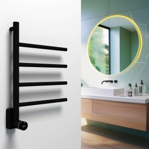 Carisa Neo 580 x 410mm Matt Black Designer Stainless Steel Electric Towel Rail