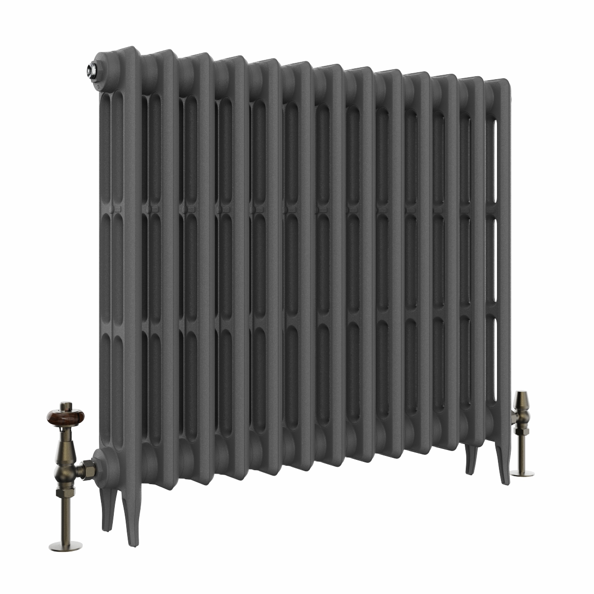 Classic  745 x 840mm  Farrow & Ball Railings Grey Triple Column Cast Iron Radiator - 13 Sections