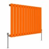 Karlstad 600 x 886mm Bright Orange Single Flat Panel Horizontal Designer Radiator
