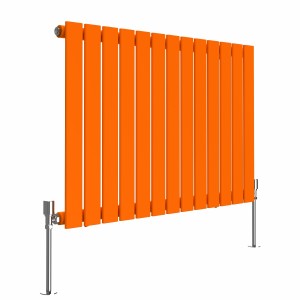 Karlstad 600 x 886mm Bright Orange Single Flat Panel Horizontal Designer Radiator
