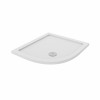 Essentials Anti-Slip 900 x 800mm Left Hand Offset Quadrant Stone Shower Tray White