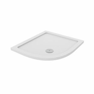 Essentials Anti-Slip 900 x 800mm Left Hand Offset Quadrant Stone Shower Tray White