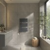 Kristiansund 824 x 500mm Dual Fuel Anthracite Thermostatic Touch Control Wifi Electric Heated Towel Rail