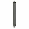 Bern 1800 x 200mm Raw Metal Four Column Vertical Traditional Radiator