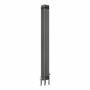 Bern 1800 x 200mm Raw Metal Four Column Vertical Traditional Radiator