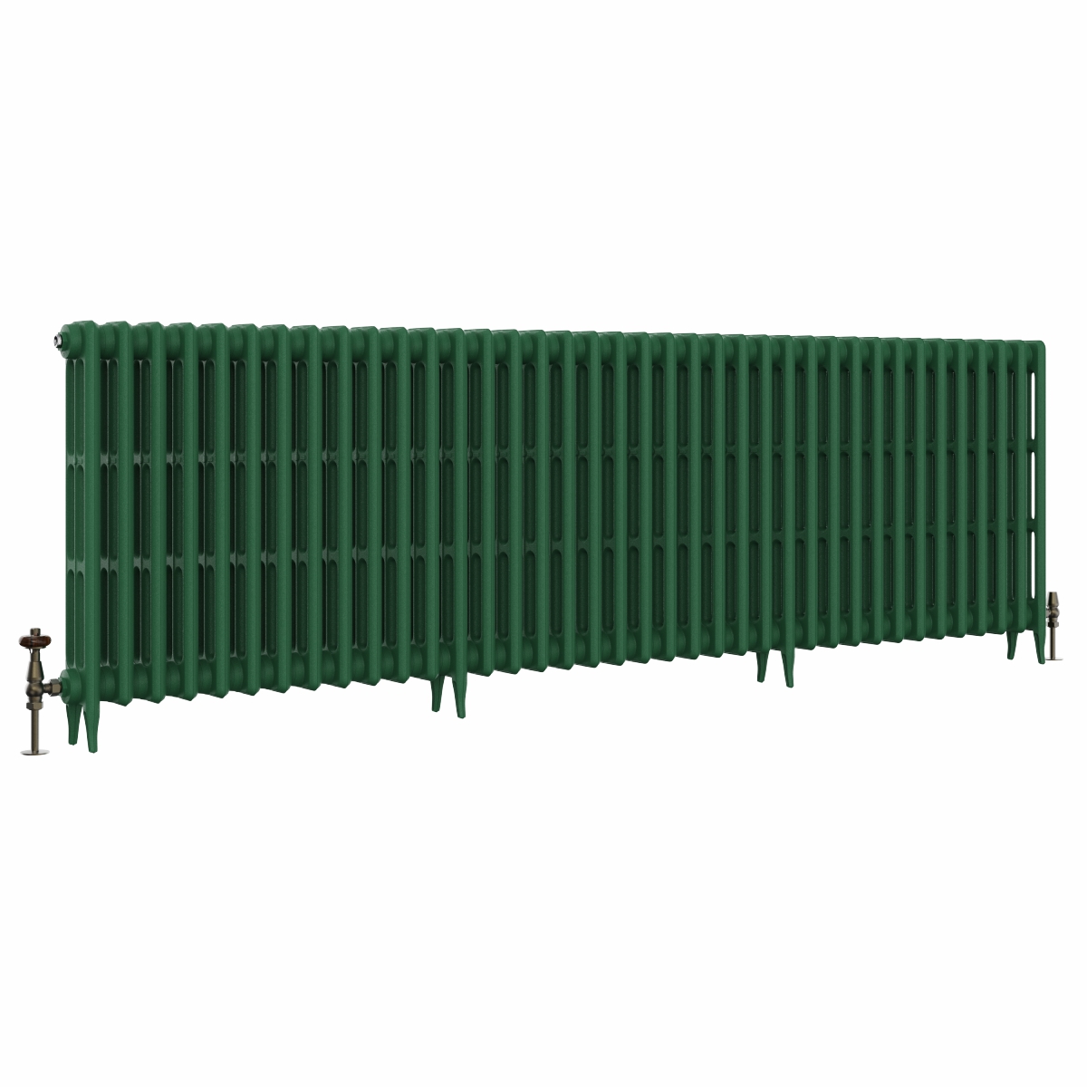 Classic  745 x 2390mm Farrow & Ball Duck Green Triple Column Cast Iron Radiator - 38 Sections