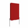 Norden 600 x 414mm Signal Red Double Oval Column Horizontal Designer Radiator