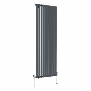 Norden 1600 x 591mm Anthracite Single Vertical Oval Tube Designer Radiator