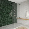 Wasdale 800mm Black Walk Through Wet Room Screen with 215mm Hinged Return Screens
