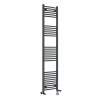 Fjord 1800 x 400mm Dual Fuel Curved Anthracite Thermostatic Electric Heated Towel Rail