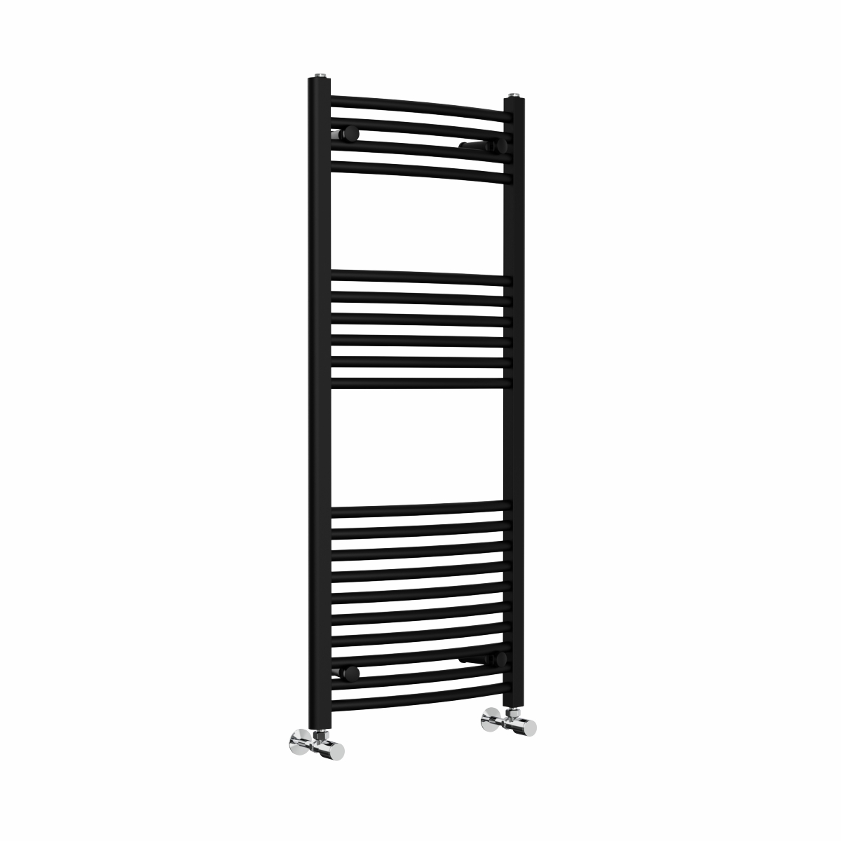 Fjord 1200 x 500mm Curved Black Heated Towel Rail