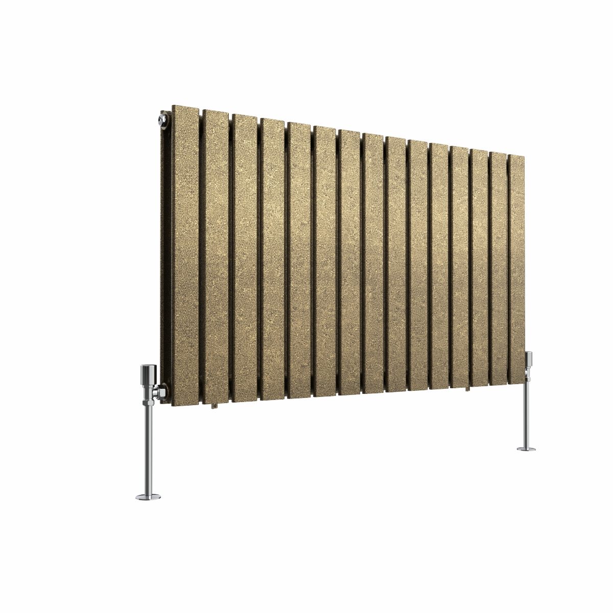 Karlstad 600 x 1022mm Black Gold Double Horizontal Flat Panel Designer Radiator