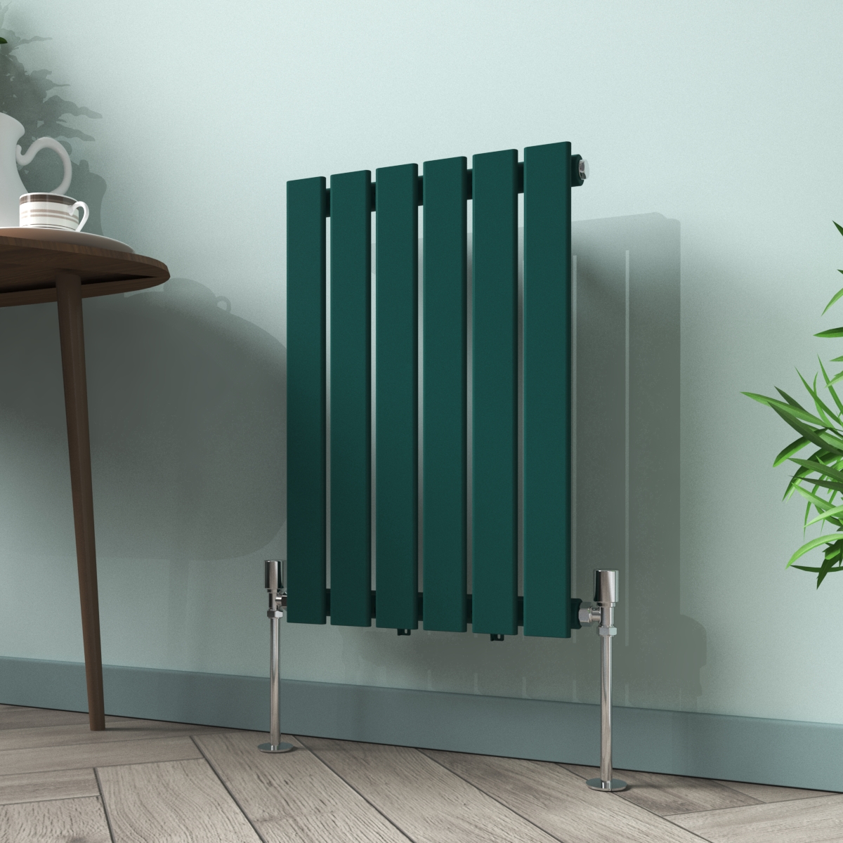 Karlstad 600 x 410mm Blue Green Single Flat Panel Horizontal Designer Radiator