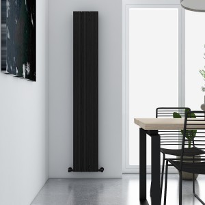 Carisa Monza Double 1800 x 280mm Black Designer Aluminium Radiator