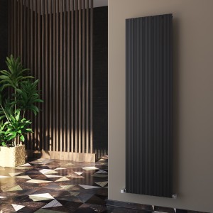 Carisa Monza 1800 x 470mm Black Designer Aluminium Radiator