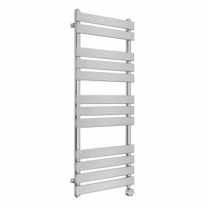 Juva 1200 x 500mm Chrome Flat Panel Thermostatic Touch Control Electric Heated Towel Rail