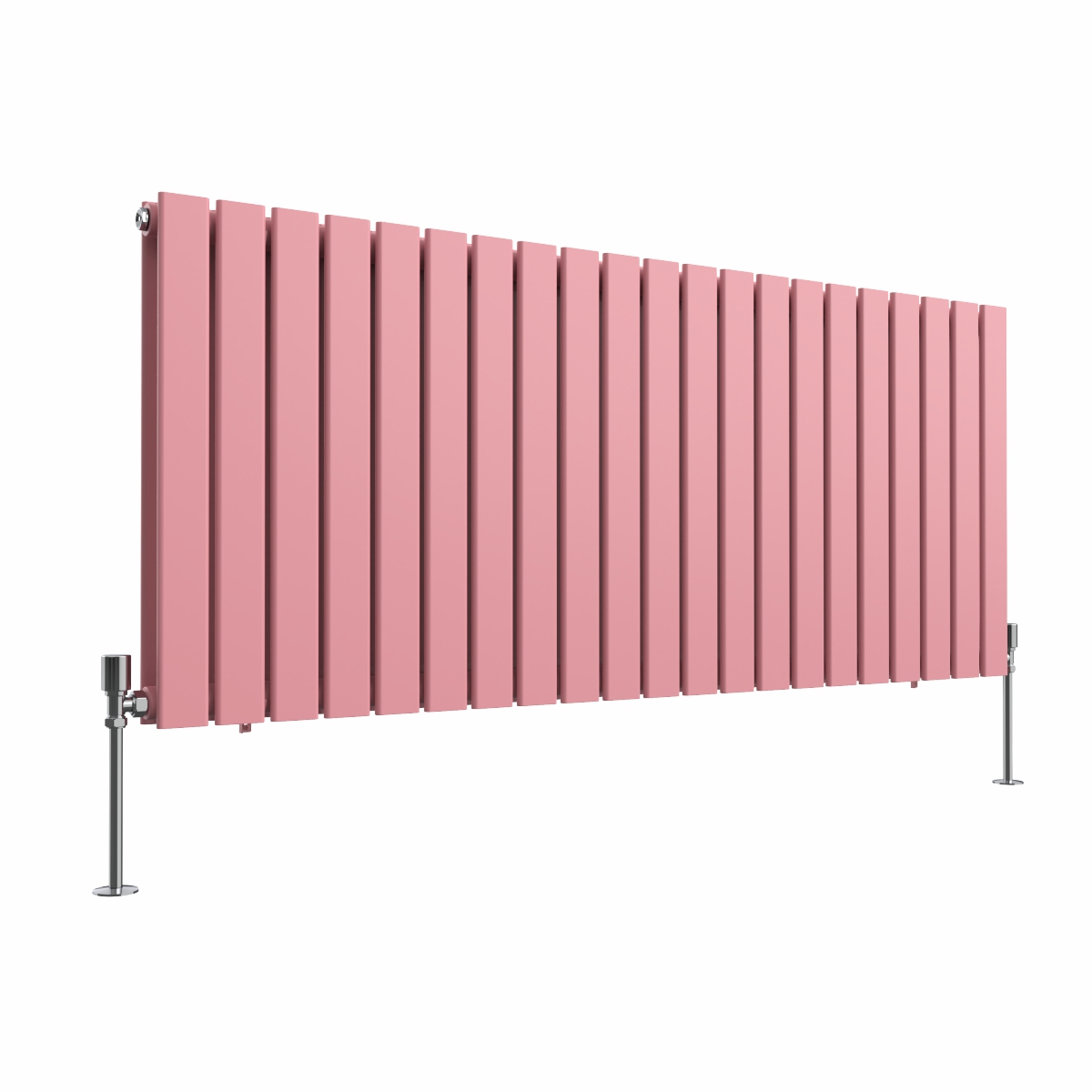 Karlstad 600 x 1430mm Rose Pink Double Horizontal Flat Panel Designer Radiator