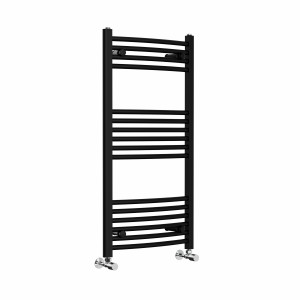 Fjord 1000 x 500mm Curved Black Heated Towel Rail
